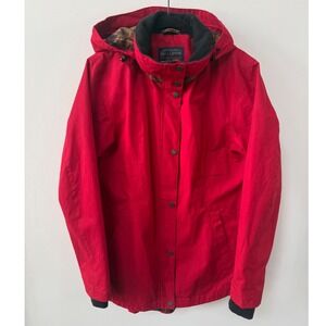 NWOT Pendleton Hooded Water Resistant Rain Coat Womens M Red Plaid Liner